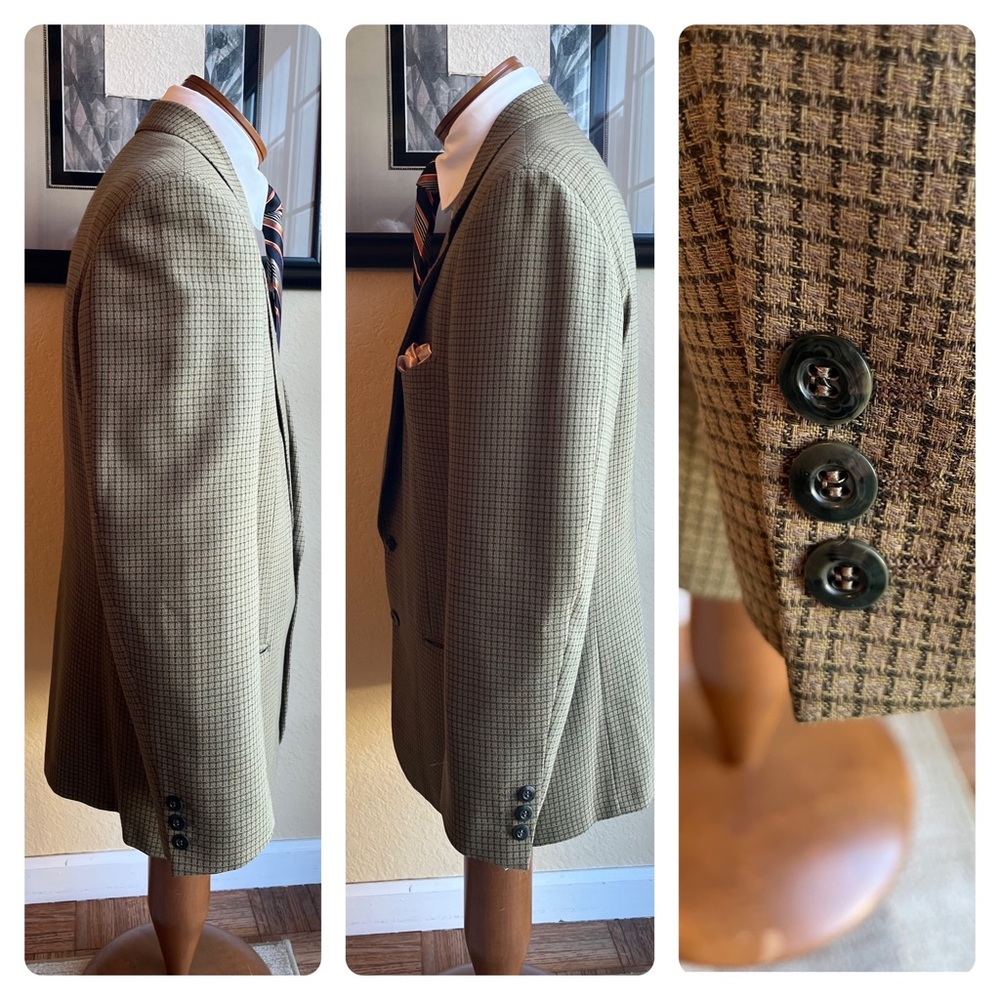 VIVA VINTAGE!  Andrew Fezza Assets All Wool Mini-check Weave Size 41R - Picture 9 of 14